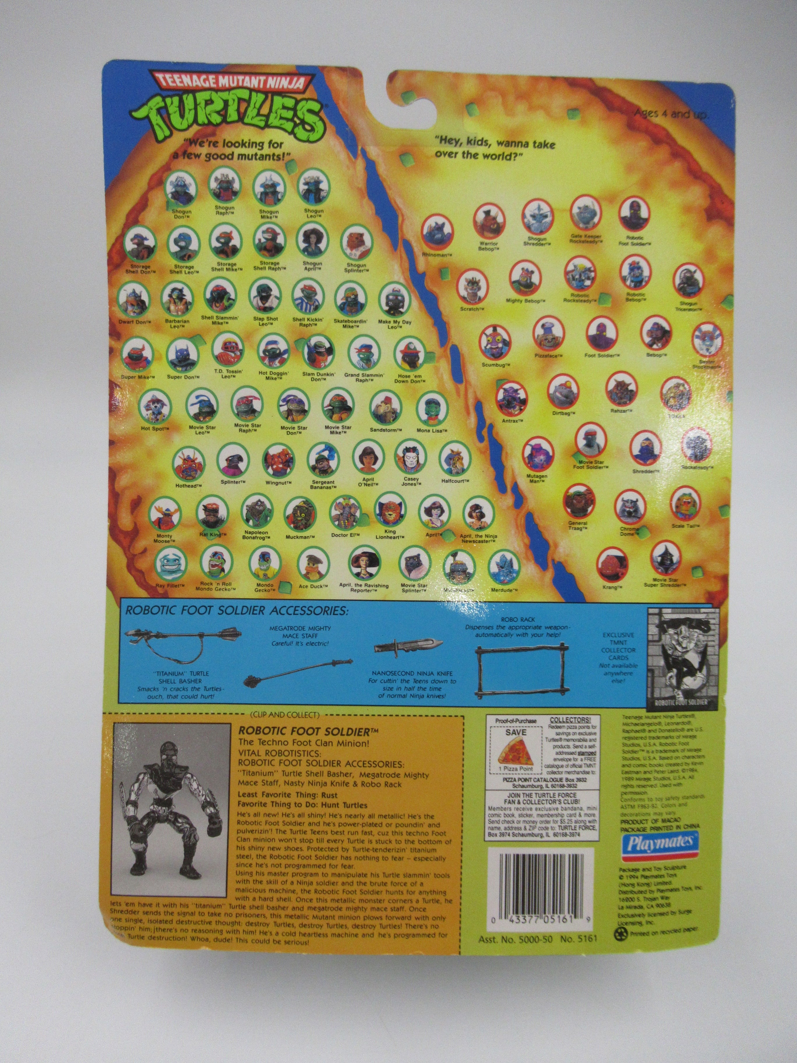 Teenage Mutant Ninja Turtle Robotic Foot Soldier Figure TMNTs - Playmates (1994)